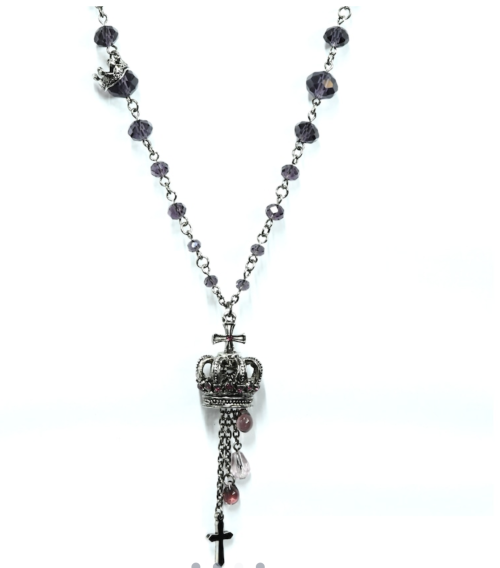 [SHEGLIT] Sheglit Drop Crown Necklace Purple