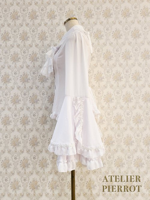 【ATELIER PIERROT】アトリエピエロ　Louise Jabot Blouse  ルイーズ ジャボタイ ブラウス　White