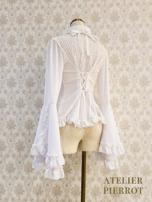 【ATELIER PIERROT】アトリエピエロ　Louise Jabot Blouse  ルイーズ ジャボタイ ブラウス　White