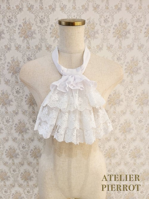 【ATELIER PIERROT】アトリエピエロ　Louise Jabot Blouse  ルイーズ ジャボタイ ブラウス　White