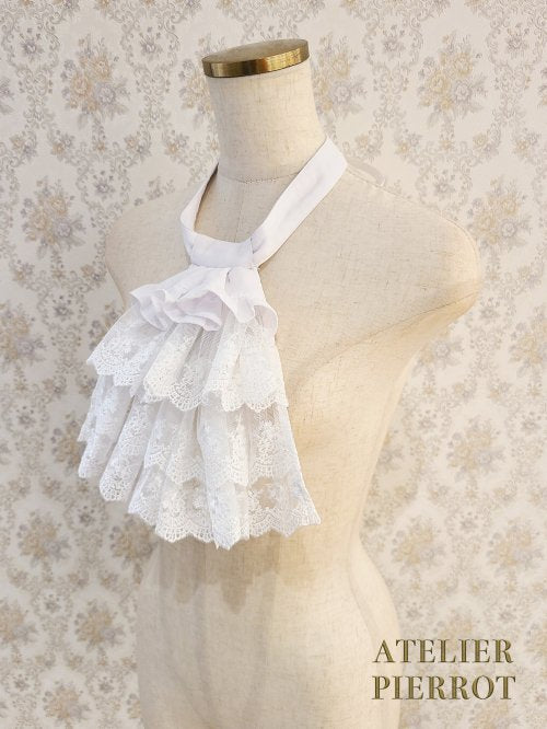 【ATELIER PIERROT】アトリエピエロ　Louise Jabot Blouse  ルイーズ ジャボタイ ブラウス　White