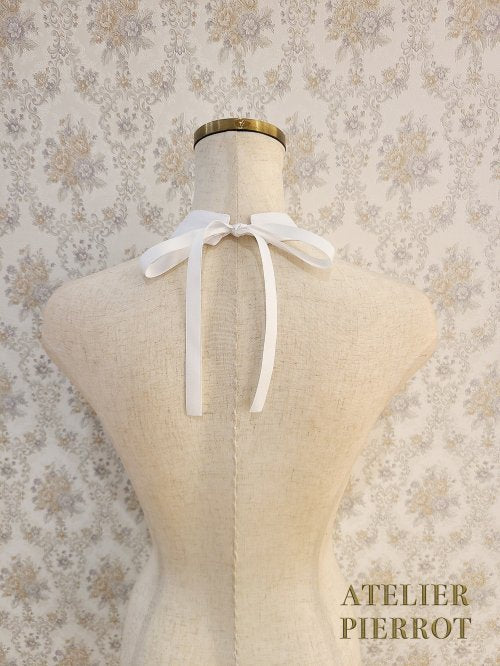 【ATELIER PIERROT】アトリエピエロ　Louise Jabot Blouse  ルイーズ ジャボタイ ブラウス　White