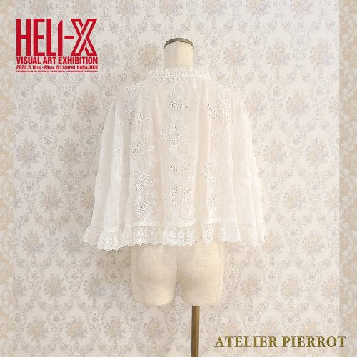 【HELI-X × ATELIER PIERROT】 Bouquet with Full of White Flowers 白いお花で一杯のブーケ白ショール