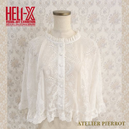 【HELI-X × ATELIER PIERROT】 Bouquet with Full of White Flowers 白いお花で一杯のブーケ白ショール