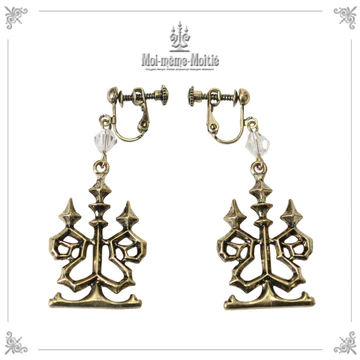 [MOI MEME MOITIE] Mowa Mome Mowatier Candlestick Crystal Earrings 6 colors