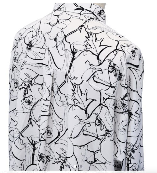 【MiDiom】ミディオム　Drawing Flower Big Shirt　White