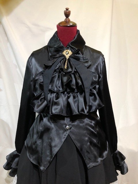 [Marble] Marble Vampire Thai Bishop Sleeve Blouse: Black M size