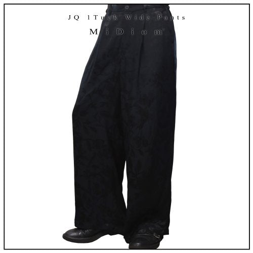 【MiDiom】ミディオム　JQ 1Tuck Wide Pants　 Black