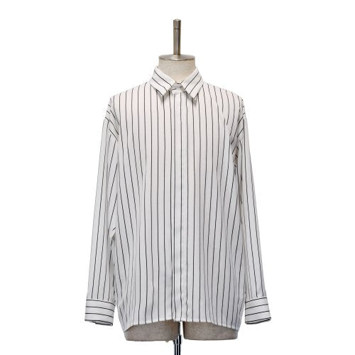 【MiDiom】ミディオム　Stripe Big Shirt　White