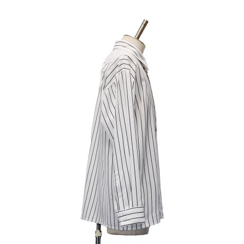 【MiDiom】ミディオム　Stripe Big Shirt　White