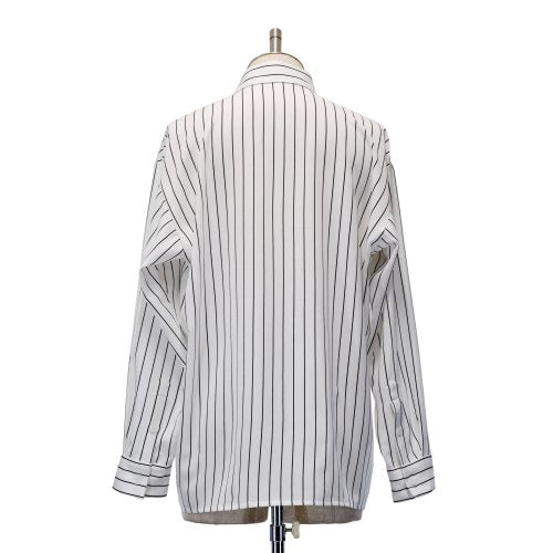 【MiDiom】ミディオム　Stripe Big Shirt　White