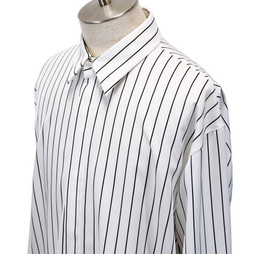 【MiDiom】ミディオム　Stripe Big Shirt　White