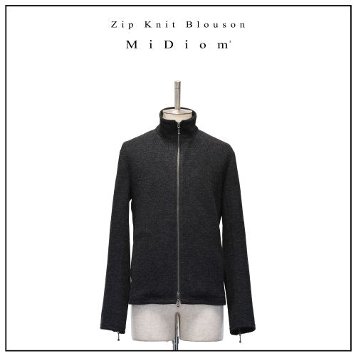 【MiDiom】ミディオム　Zip Knit Blouson　 Black
　