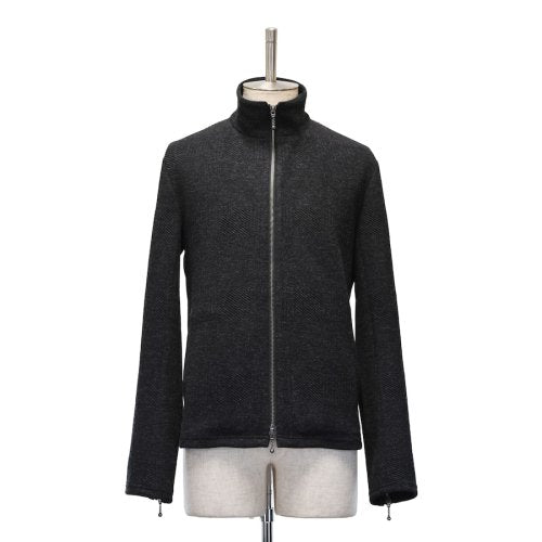 【MiDiom】ミディオム　Zip Knit Blouson　 Black
　