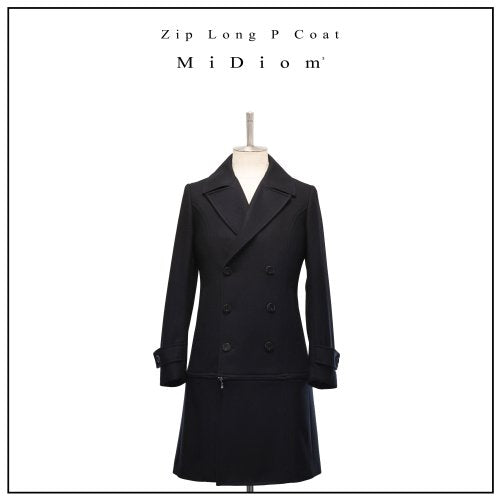 【MiDiom】ミディオム　Zip Long P Coat　 Black