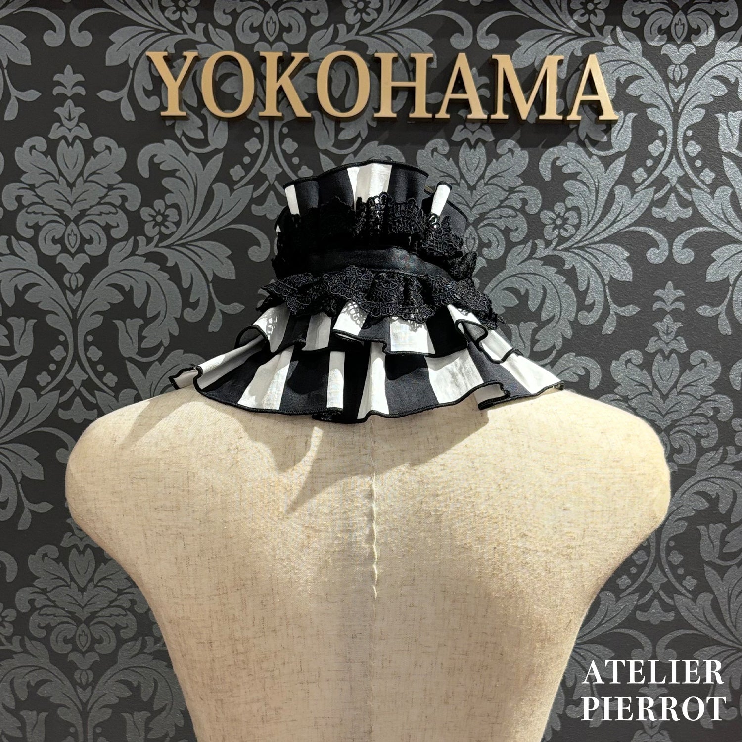 【ATELIER PIERROT】　★Jetzt Reservierungen entgegennehmen★ Marionetten-Korsett-Rock-Set gestreift/Black