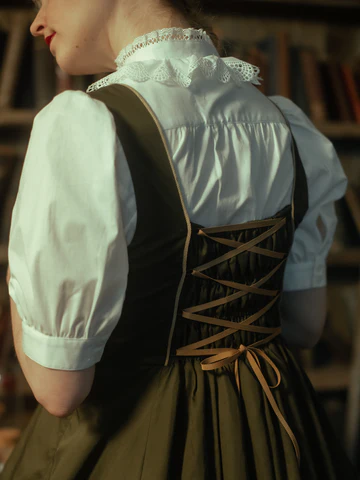 [维多利亚时代的少女]维多利亚时代的少女棉花蕾丝褶边衬衫白色