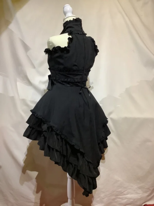 [Mármol] Vestido de joya de mariposa de mármol: Negro x Negro Chiffon Condayo x encaje negro