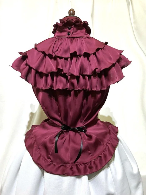 [Marble] Marble Classical Cameo Tier Dear Blouse: Red Wine