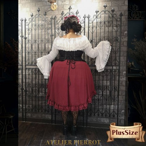 【ATELIER PIERROT]維多利亞時代的荷葉邊雪紡裙子加上 Size　