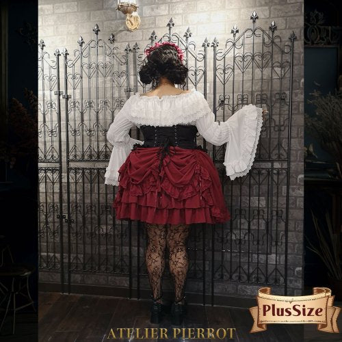 【ATELIER PIERROT]維多利亞時代的荷葉邊雪紡裙子加上 Size　