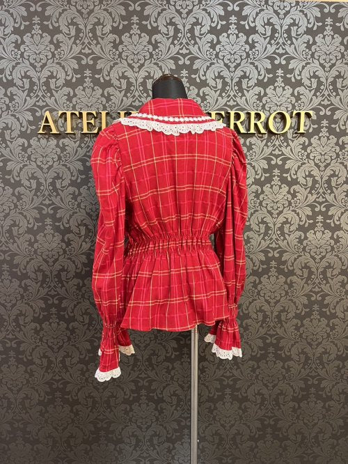 [Violet FANE] Violet Fern Happy Tartans Long Sleeve Blouse