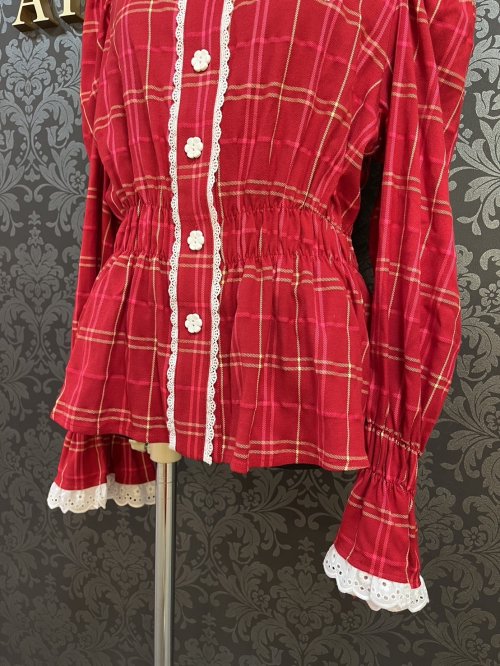 [Violet FANE] Violet Fern Happy Tartans Long Sleeve Blouse