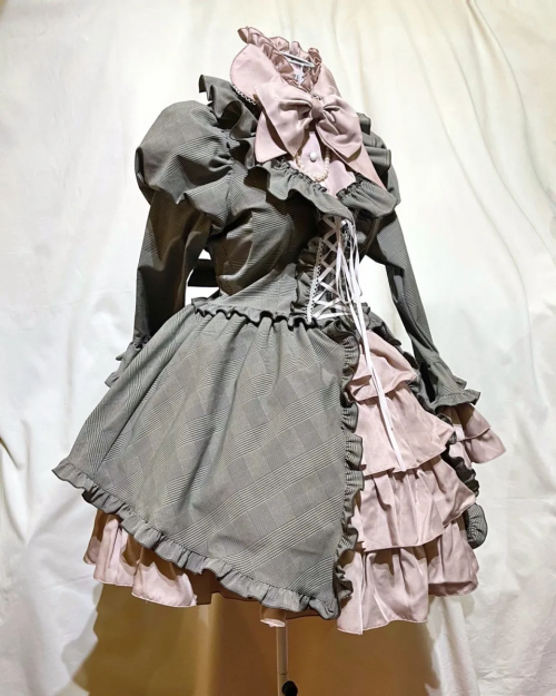 [大理石]大理石愛麗絲 - 風格 - 風格的連衣裙一件 - 飾面：PIN KRAIN GRUG LENECK X PINK FLYL X淺粉紅色珍珠