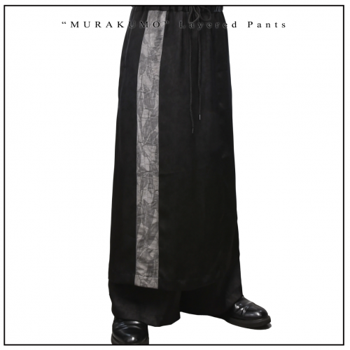 【MiDiom】ミディオム ●予約●　"MURAKUMO" Layered Pants　Black