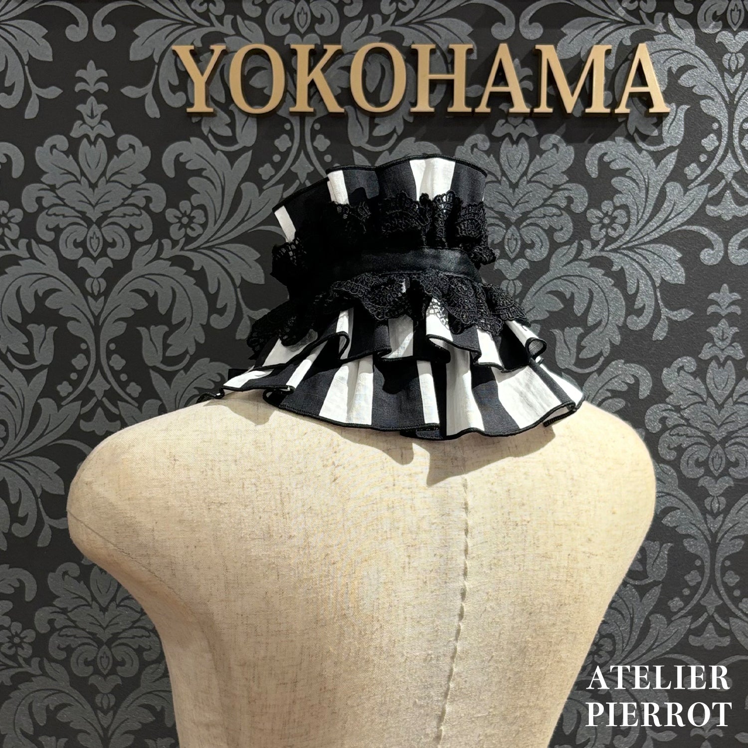 【ATELIER PIERROT】　★Jetzt Reservierungen entgegennehmen★ Marionetten-Korsett-Rock-Set gestreift/Black