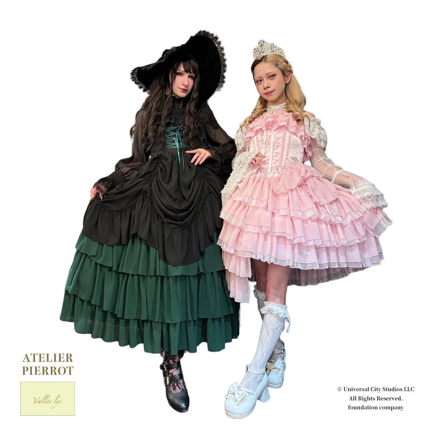 【ATELIER PIERROT] WICKED/Elphaba's Long Bustle JSK Noir x Vert/Noir x Noir