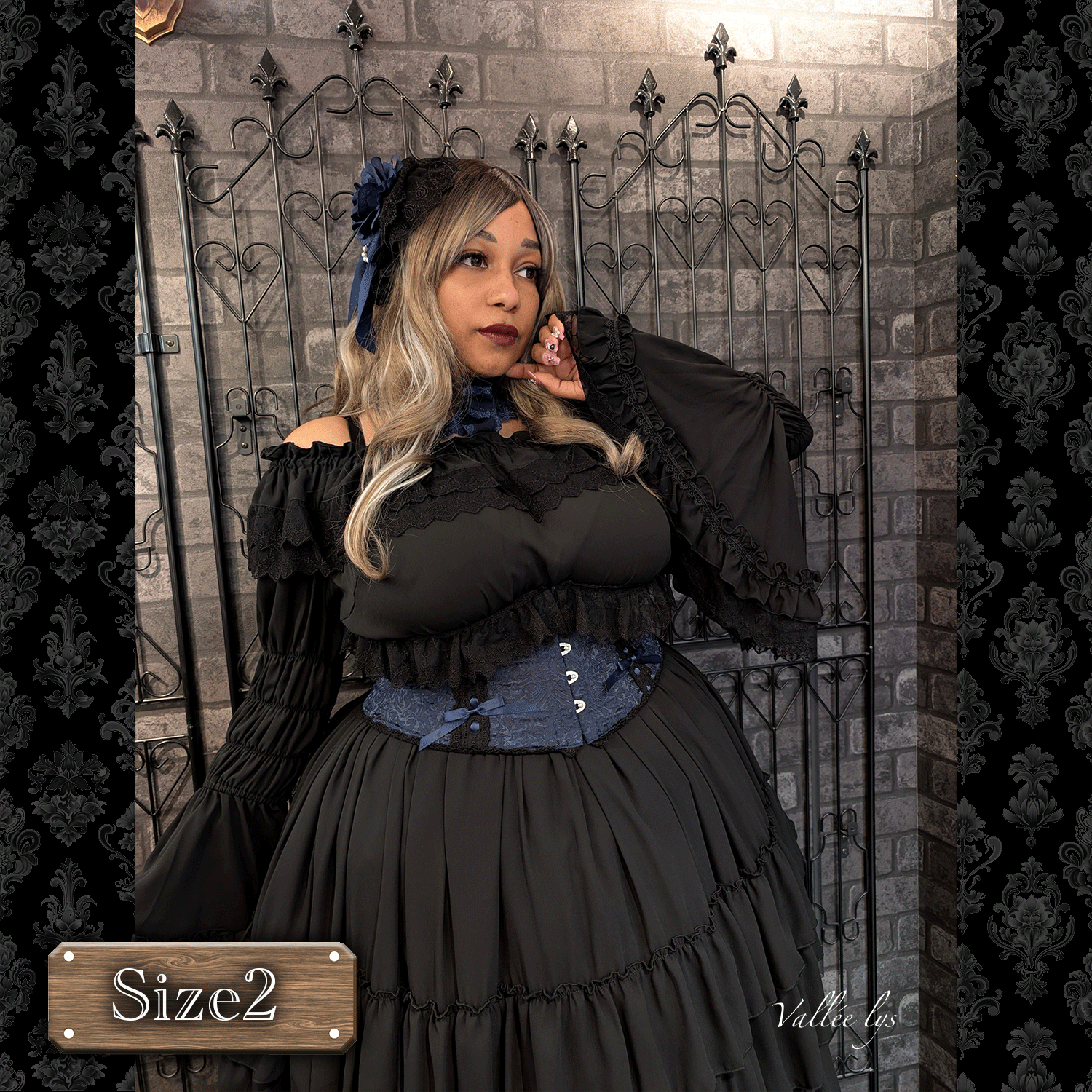 [Vallee Lys] Valleris Fleur de Brume Corset White/Pink/Bordeaux/Navy/Black Plussize★주문 기간은 2025 년 8 월 3 일까지★