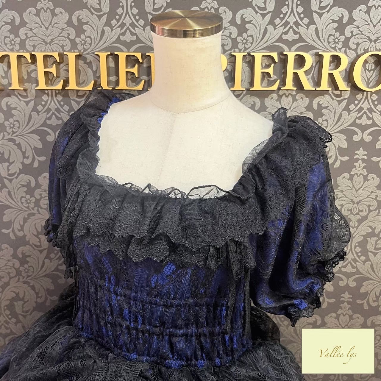 [Vallée lys] Valée Mellow Melody Dress new colorWhite/Bordeaux×Black/Navy×Black/New colorPurple×Black/Black×White/Black