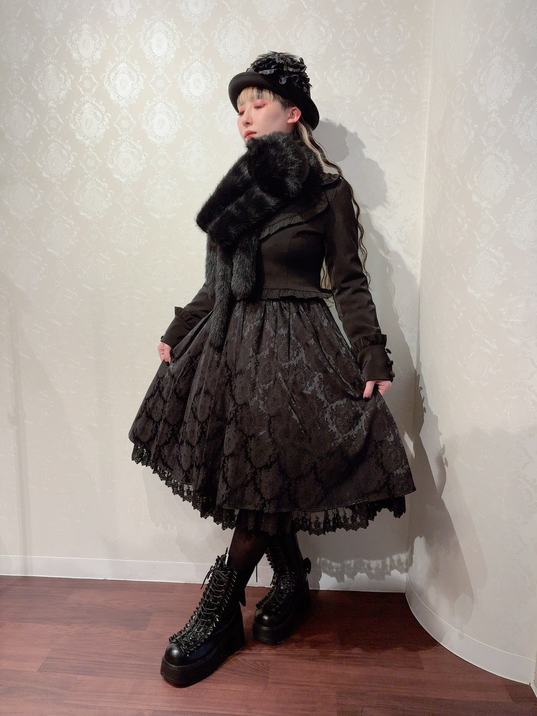 【ATELIER PIERROT] Vestido victoriano Reverie Blanco/Burdeos/Azul marino/Negro★Lanzado a principios de noviembre.★