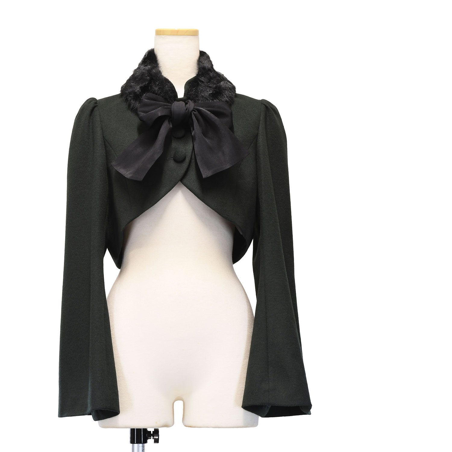 [Sheglit] Sheglit ●Reservation ●Classical short coat Dark green/Black
