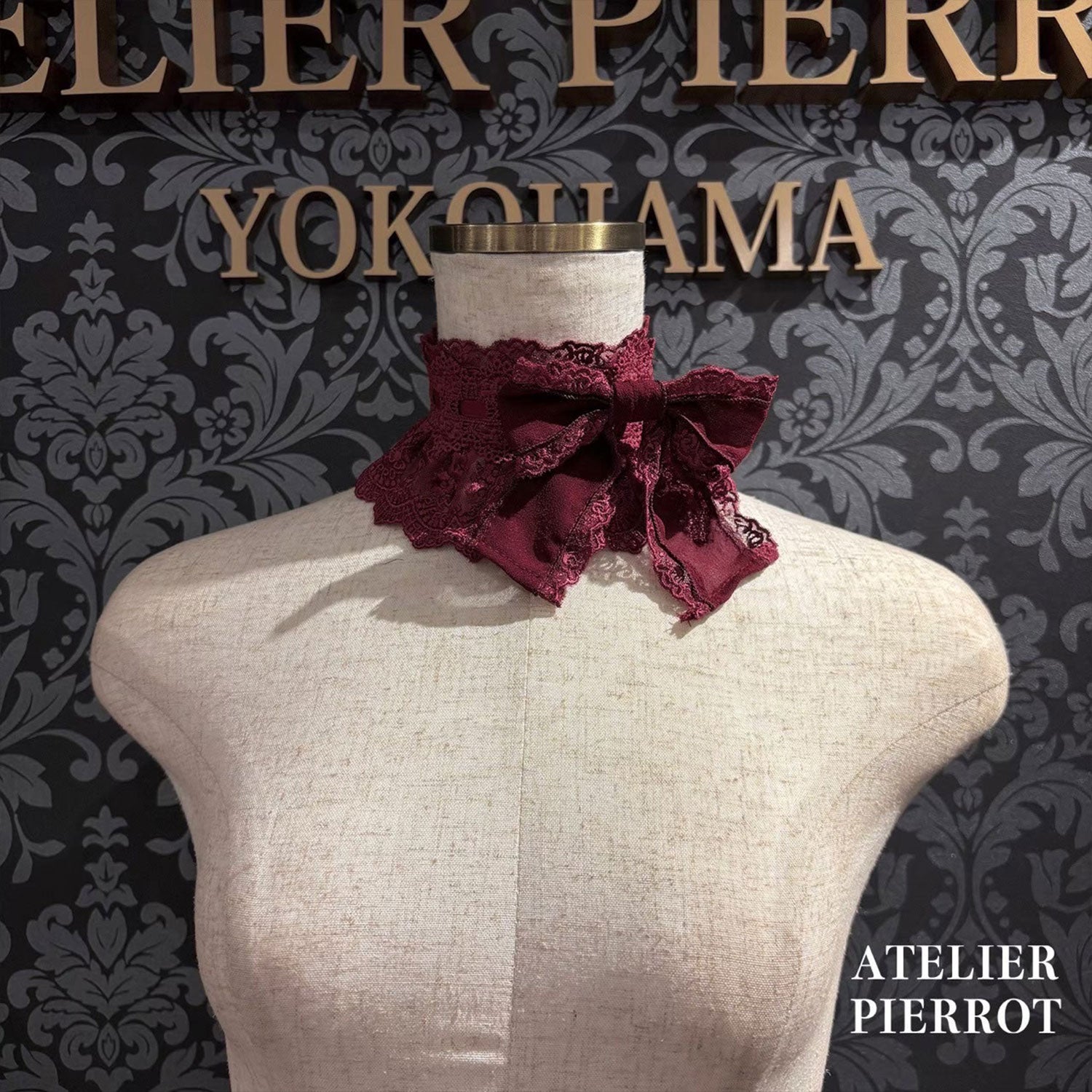 【ATELIER PIERROT【Laced Grace Choker】白/波尔多/紫/绿/海蓝色/黑