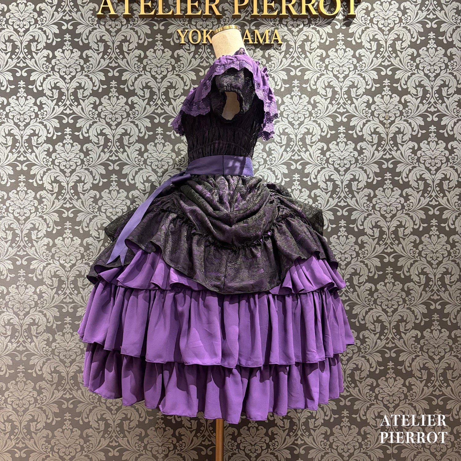 【ATELIER PIERROT】　Ruined Castle Dress　New colorWhite/Bordeaux/New colorPurple/Navy/White×Black/Black　