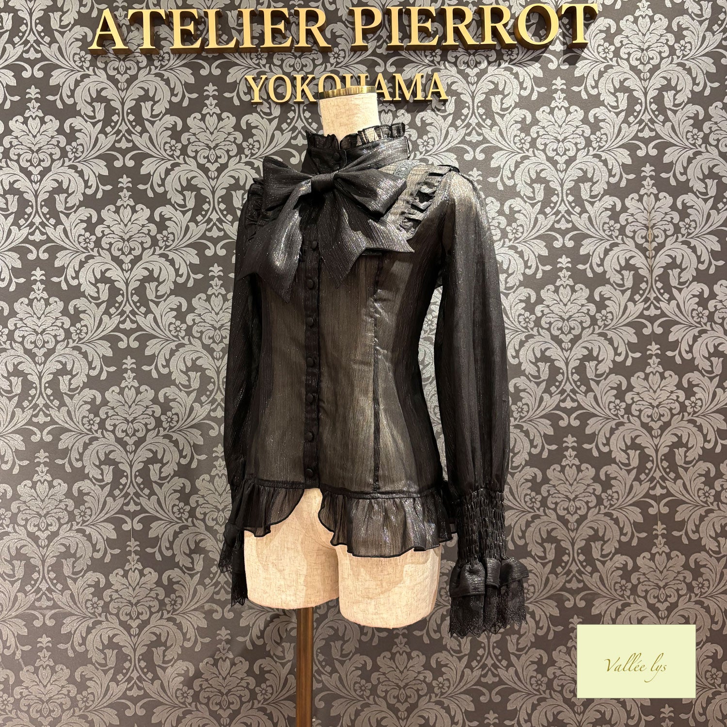 【Vallée lys】ヴァレリス　Ethereal Ribbon Blouse　ホワイト/ピンク/ブラック