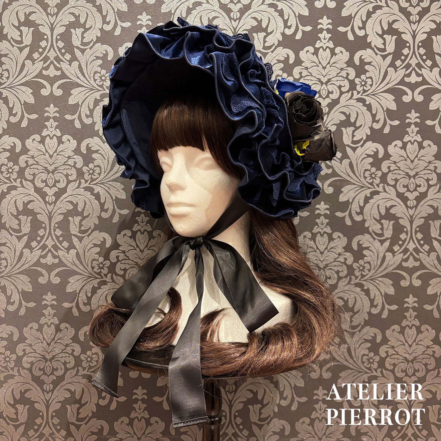 【ATELIER PIERROT】 Adenophora Grand Headdress Bordeaux/Marine/Schwarz★Von Anfang bis Mitte September entlassen★
