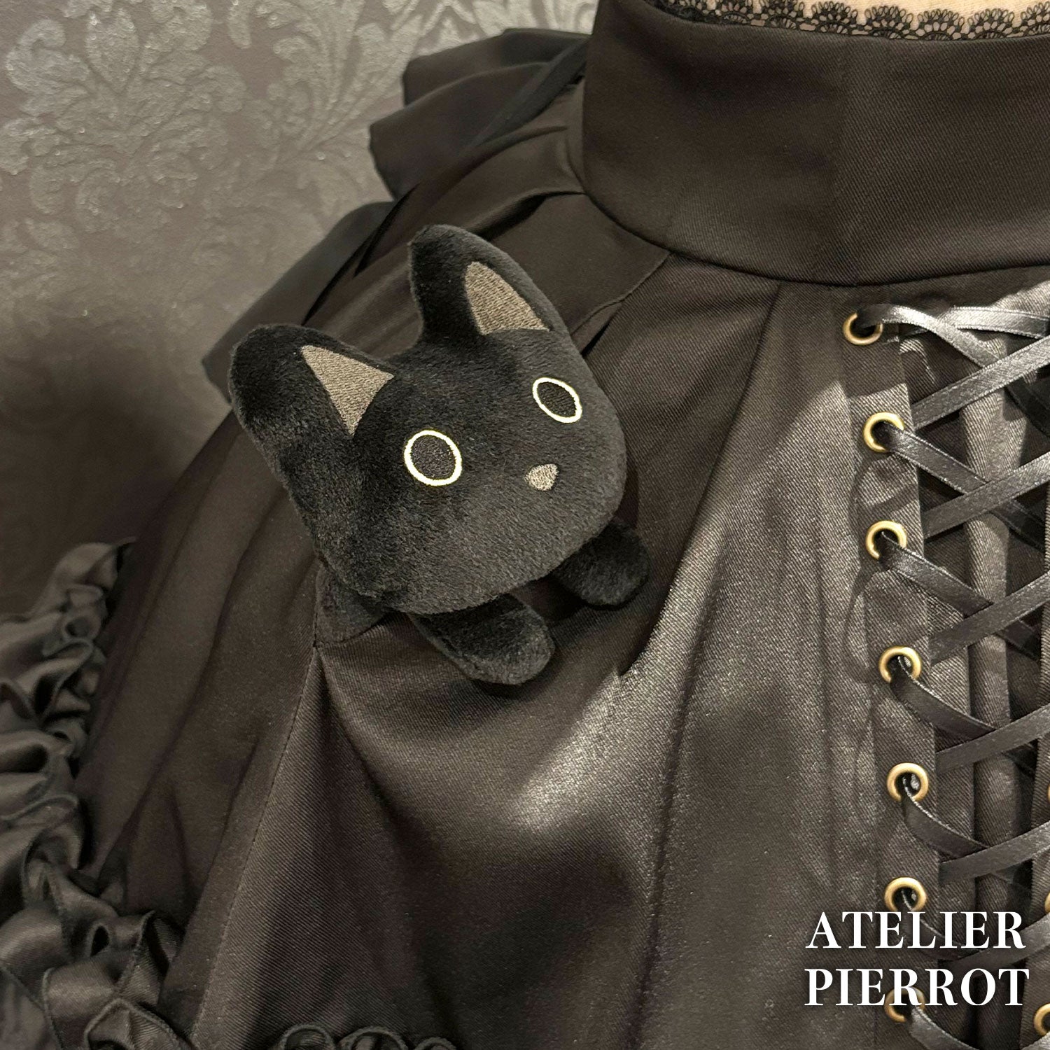 【ATELIER PIERROT] Adenophora Lace-Up SkirtWhite/Purple×Black/Black×White/Black