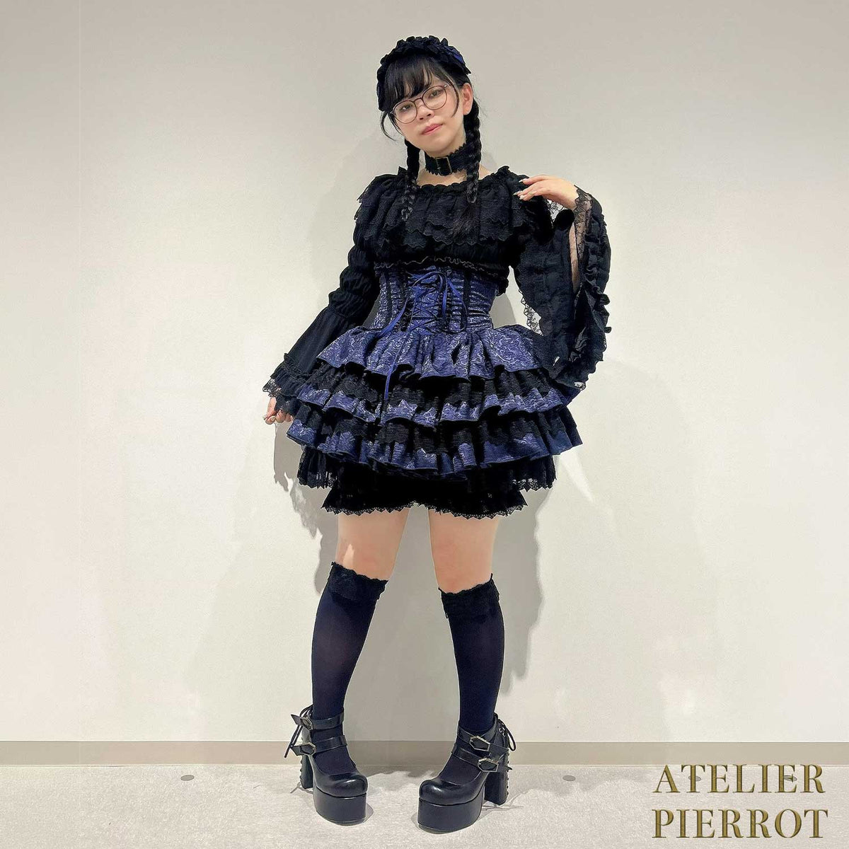 【ATELIER PIERROT】　Royal Nocturne Mini Corset Skirt　ホワイト/ピンク/ワイン/グリーン/ネイビー/ブラック