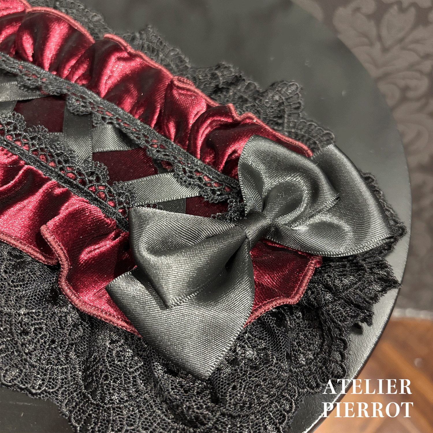【ATELIER PIERROT】 Adenophora Kopfschmuck Bordeaux/Marine/Schwarz ★Geplant, Mitte September bis zum Ende veröffentlicht zu werden★