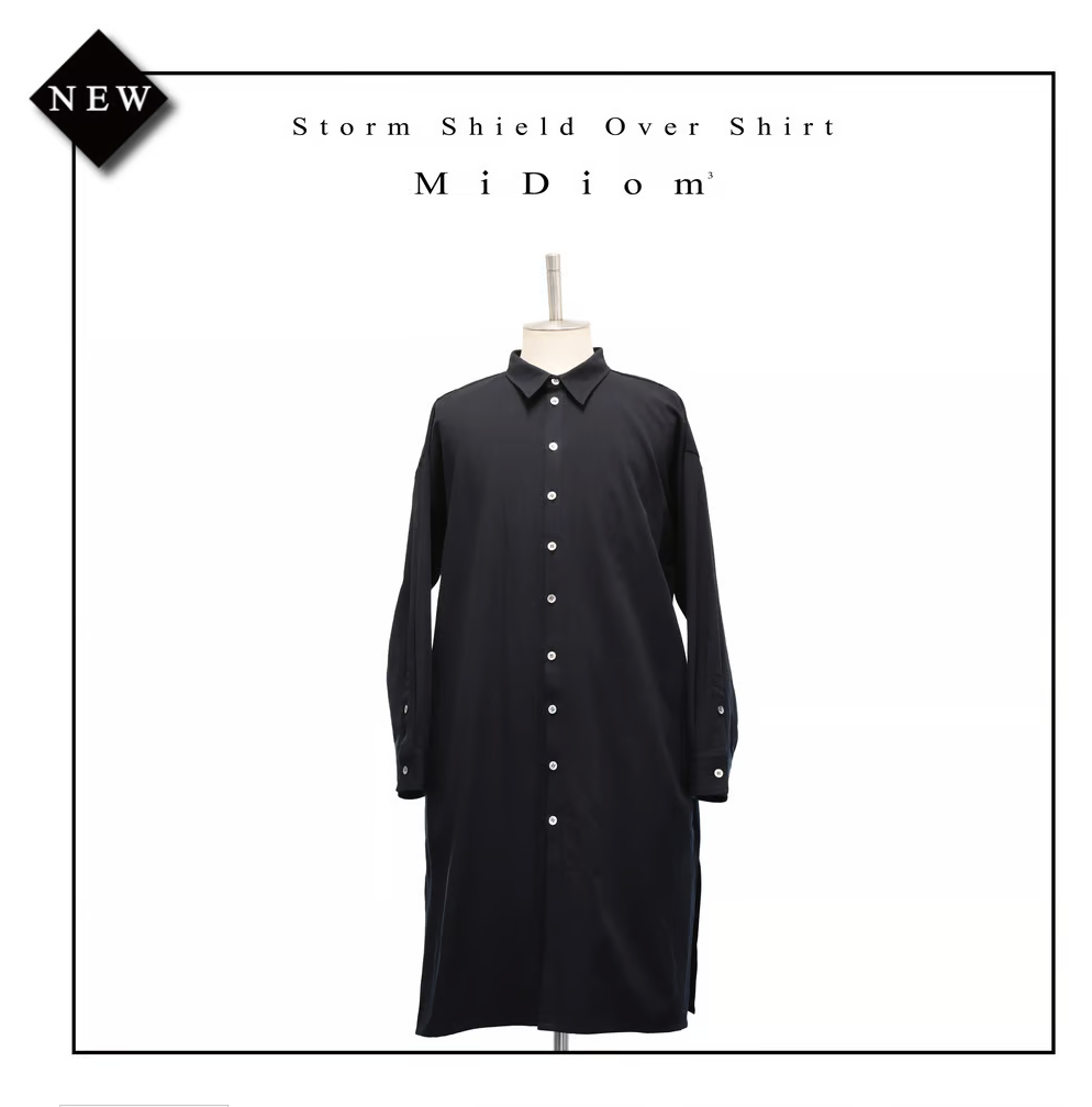 【MiDiom】ミディオム　Storm Shield Over Shirt　Black