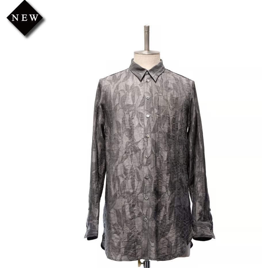 [Midiome] Leaf JQ Long Shirt Grey /Black