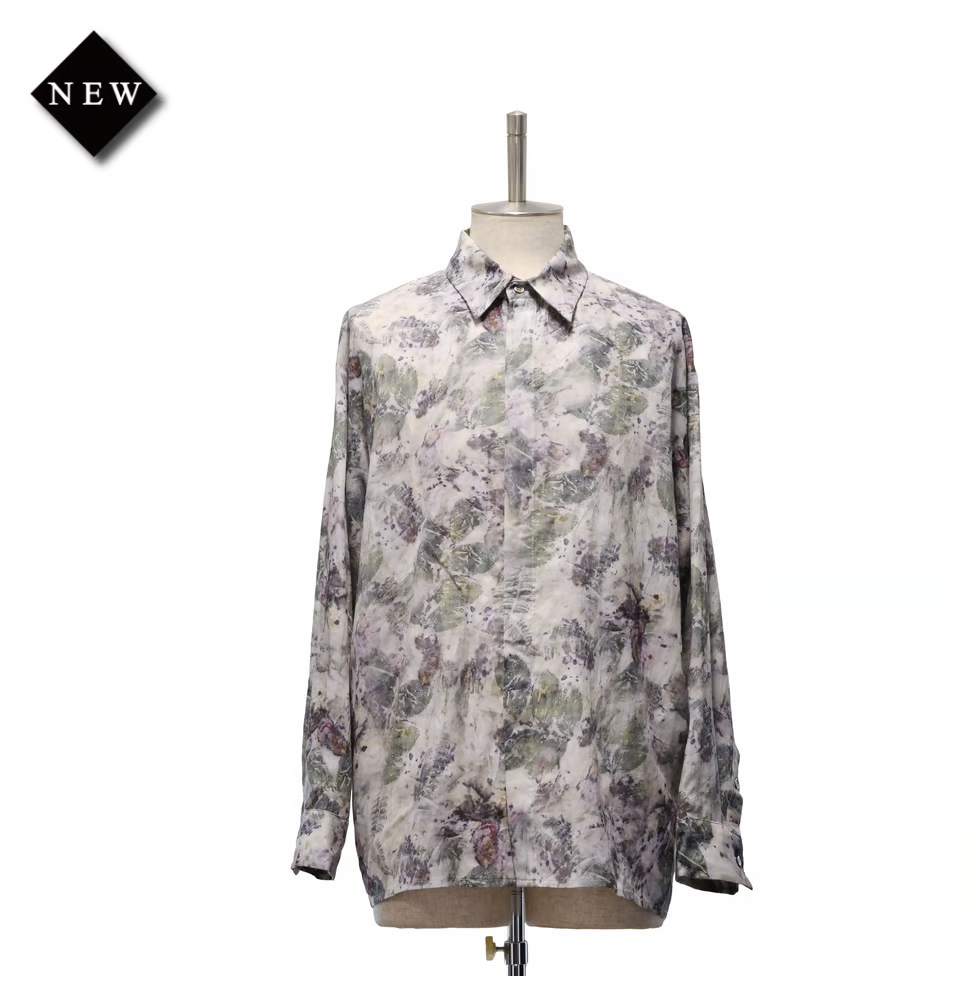 [Midiom] Midiom Abstract Leaf Big ShirtGreen/파란색