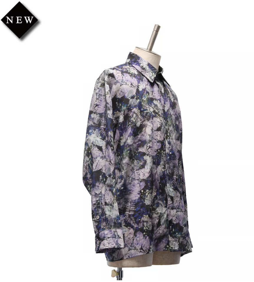 [Midiom] Midiom Abstract Leaf Big ShirtGreen/파란색