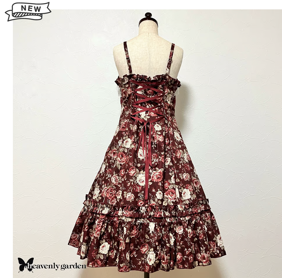 [heavenly garden] Heavenly Garden Rose Princess Line Jumper Skirt Wine Red