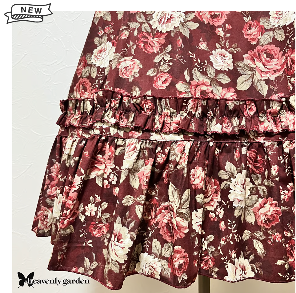 [heavenly garden] Heavenly Garden Rose Princess Line Jumper Skirt Wine Red