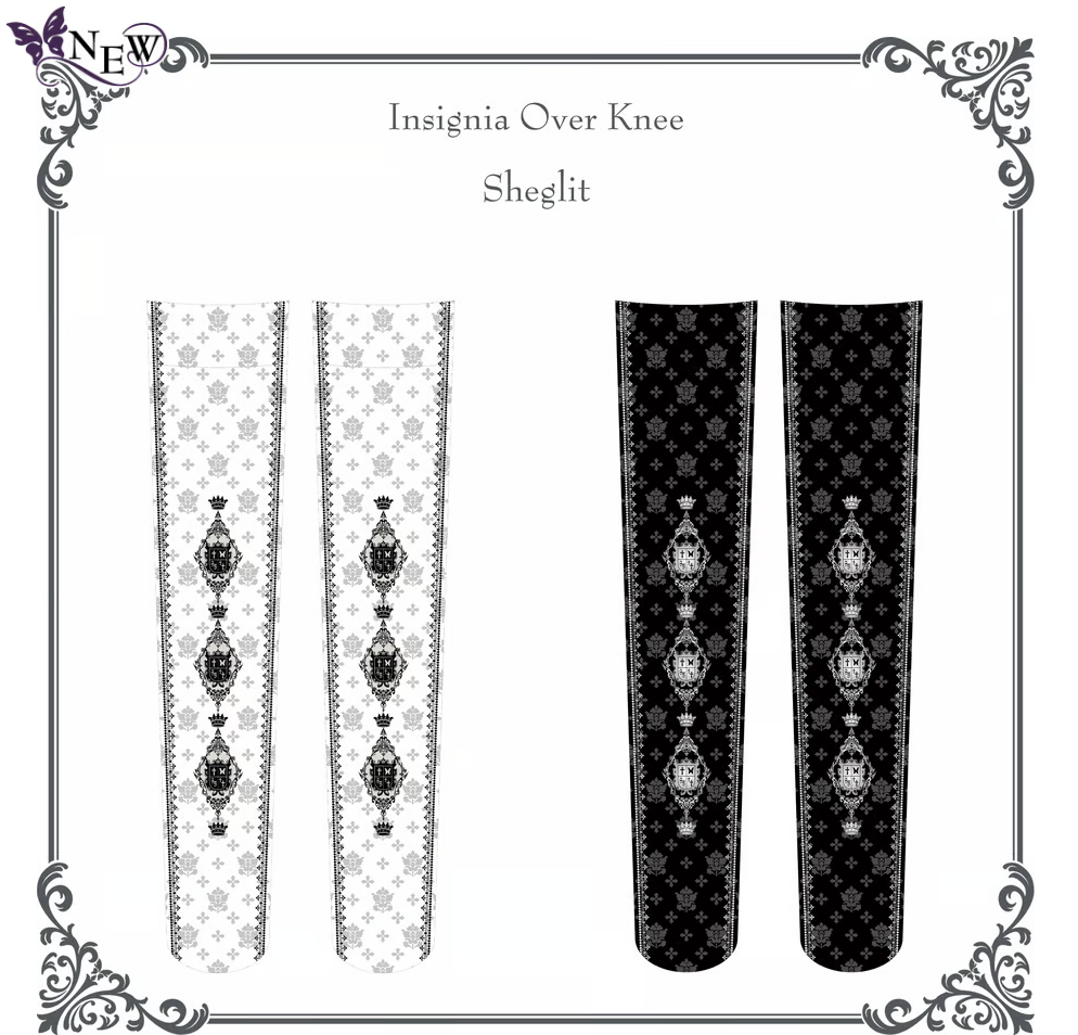 【Sheglit】シェグリット　Insignia Over Knee　ホワイト/ボルドー/ダークグリーン/ブラック