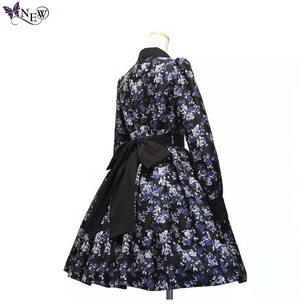 [Sheglit] Shegrit Rose Jacquard Tuck Dress Navy/Negro